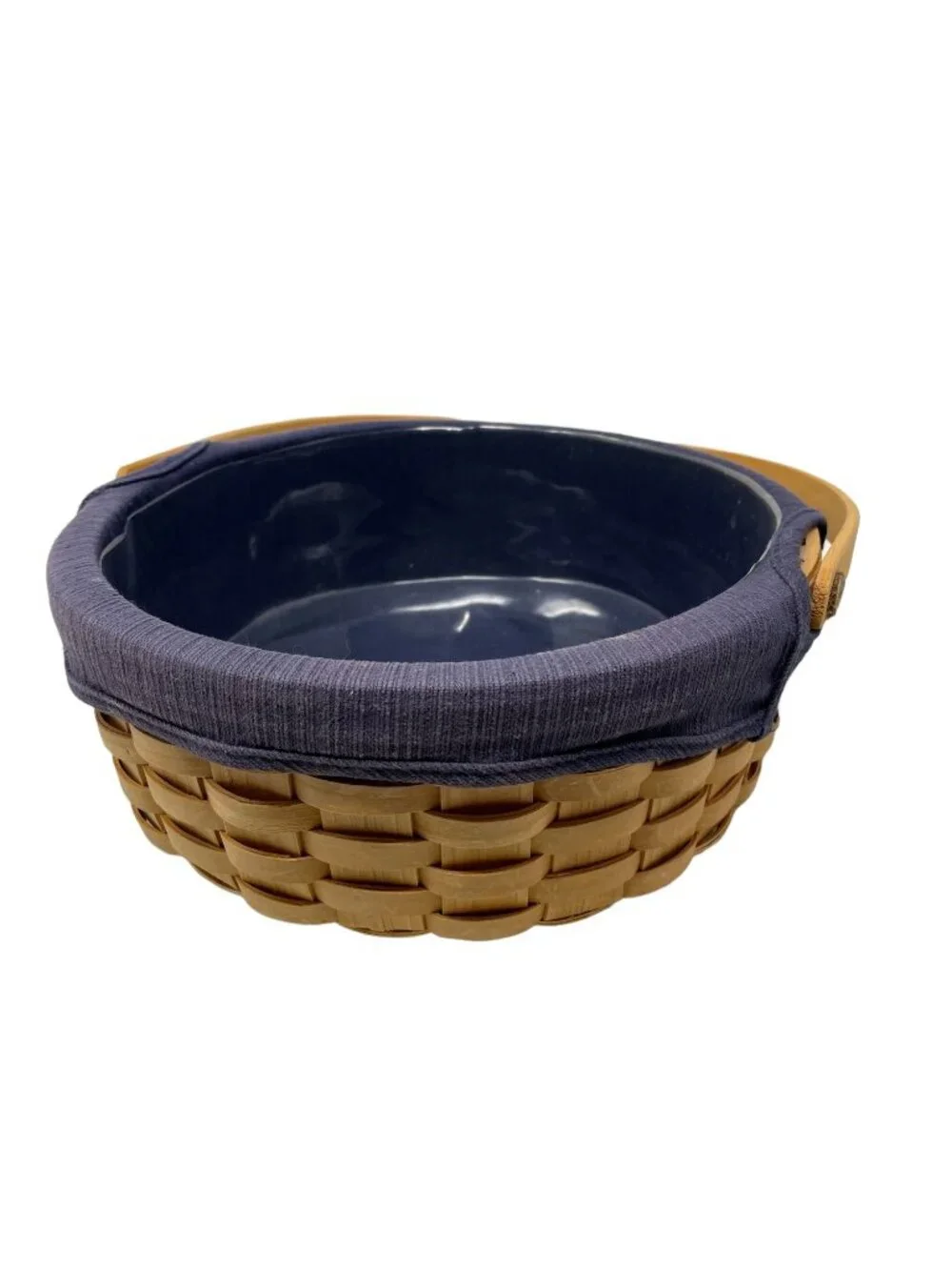 Taskets Renaissance Woven Wood Bread Basket Swing Handle Protective Liner